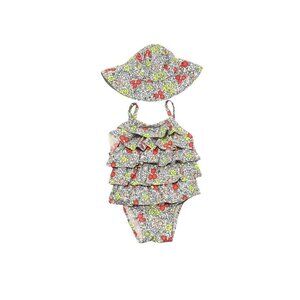 Baby Gap Floral Girl's Swimsuit & Hat Set - Size 0-6 months - Like New!